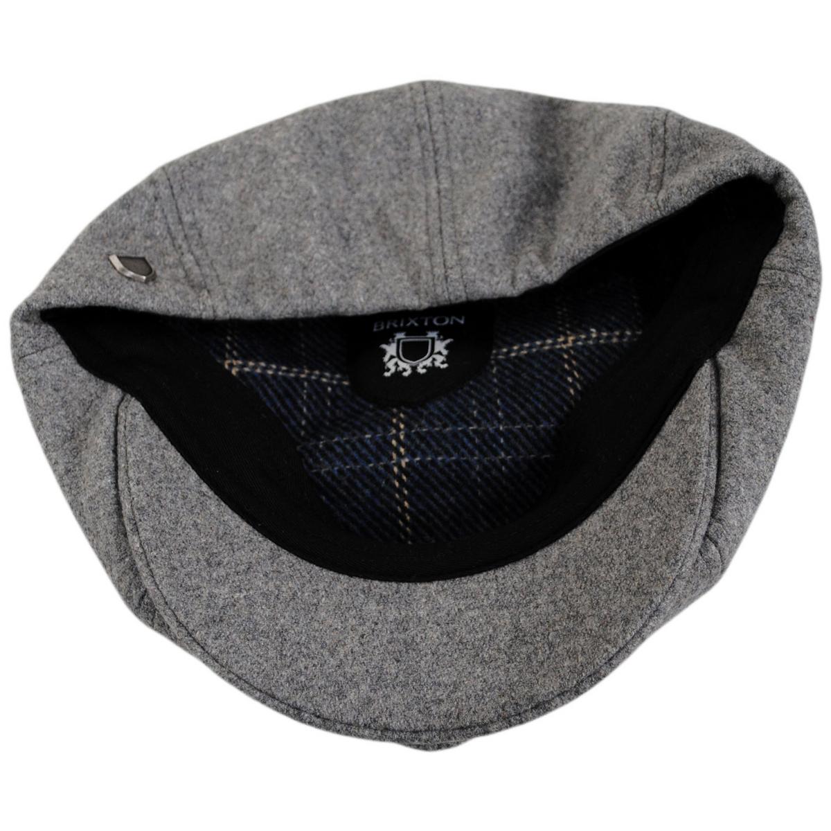 BRIXTON HATS | Brood Melton Wool Newsboy Cap | 161575 | under | DARK HEATHER GREY/WASHED NAVY