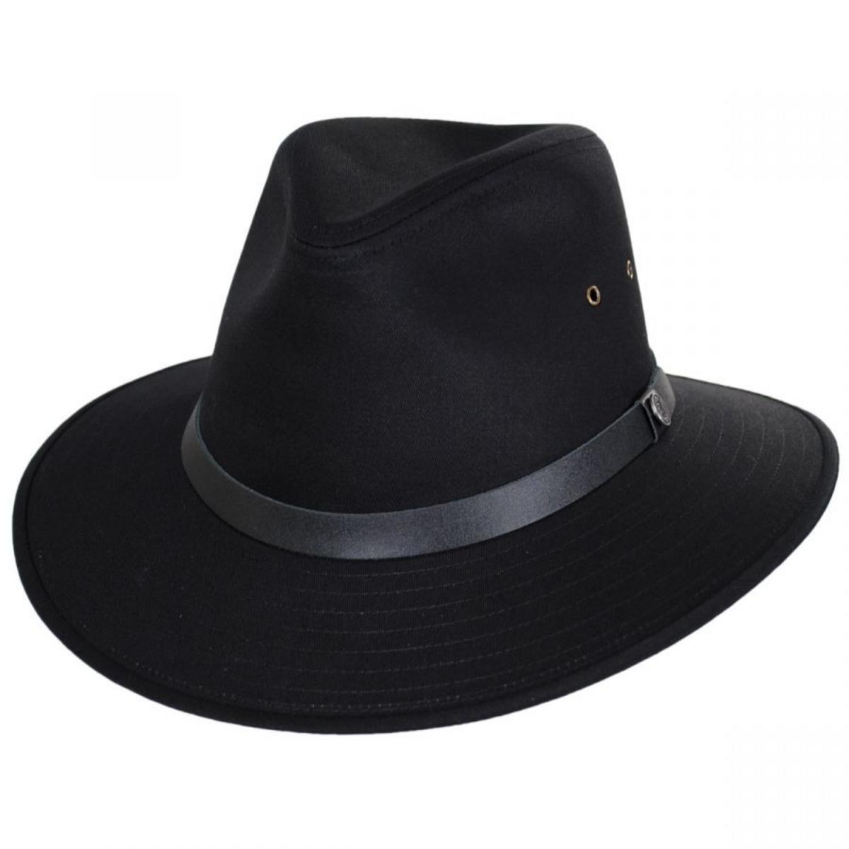 Jaxon Hats | Cotton Safari Fedora Hat | 147250 | lead | BLACK