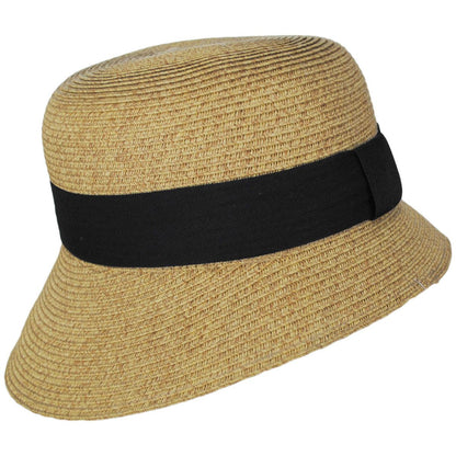 Toucan Collection | Asymmetric Toyo Straw Cloche Hat - Made to Order | 104859 | profile | NATURAL/BLACK