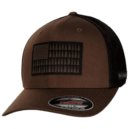 Columbia Sportswear | Tree Flag Mesh Flexfit Fitted Baseball Cap | 400139 | lead | TOBACCO/BLACK