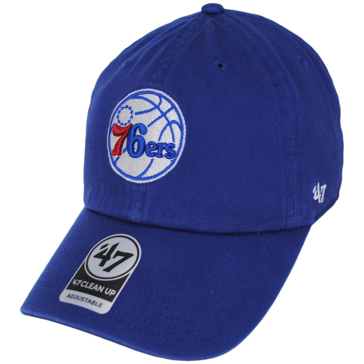 47 Brand | Philadelphia 76ers NBA Clean Up Strapback Baseball Cap Dad Hat | 204110 | lead | ROYAL BLUE