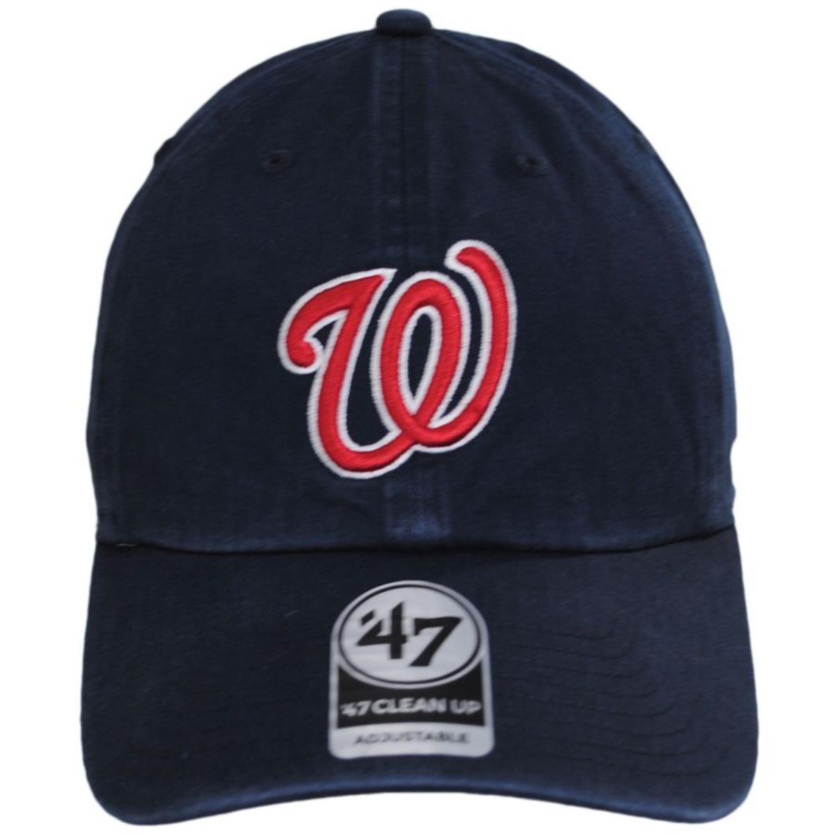 47 Brand | Washington Nationals MLB Clean Up Strapback Baseball Cap Dad Hat | 203350 | front | NAVY