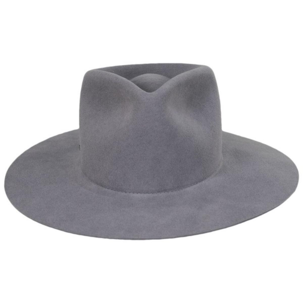 Betmar | Georgia Wide Brim Wool Felt Fedora Hat | 123173 | front | GUN METAL