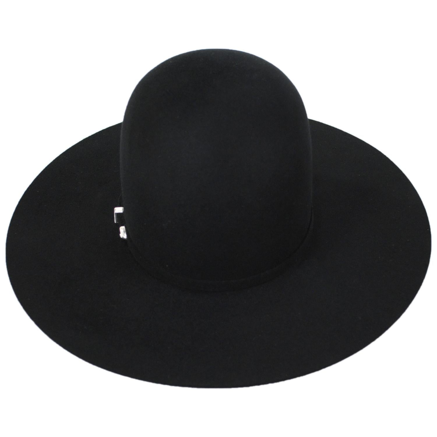 Bailey Western | Lightning Open Wool and Angora Felt Cowboy Hat | 130021 | top | BLACK