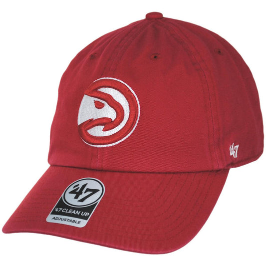 47 Brand | Atlanta Hawks NBA Clean Up Strapback Baseball Cap Dad Hat | 204010 | lead | RED
