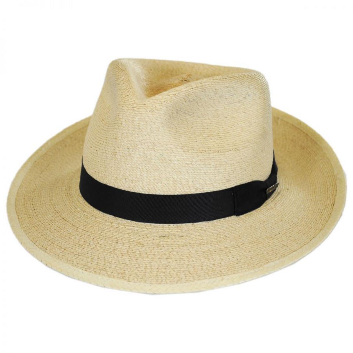 Stetson | Rushmore Palm Leaf Straw Fedora Hat | 126914 | lead | NATURAL