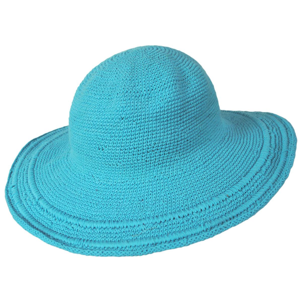 San Diego Hat Company | Bali Cotton Crochet Sun Hat  | 108934 | lead | AQUAMARINE