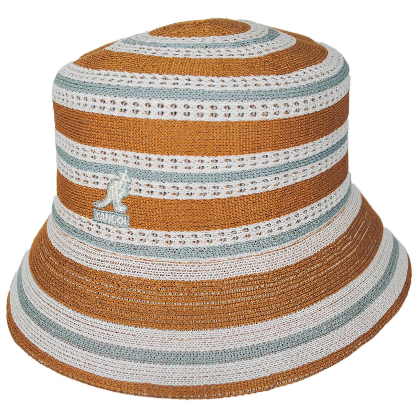 Kangol | Resort Stripe Lahinch Bucket Hat | 185845 | lead | RUSTIC CARAMEL MULTI