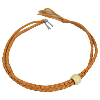 Village Hat Shop | Leather Braid Chin Cord/Strap | 602330 | lead | TAN