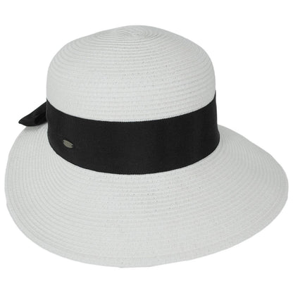Scala | Assymetrical Toyo Braid Facesaver Cap | 101551 | lead | WHITE
