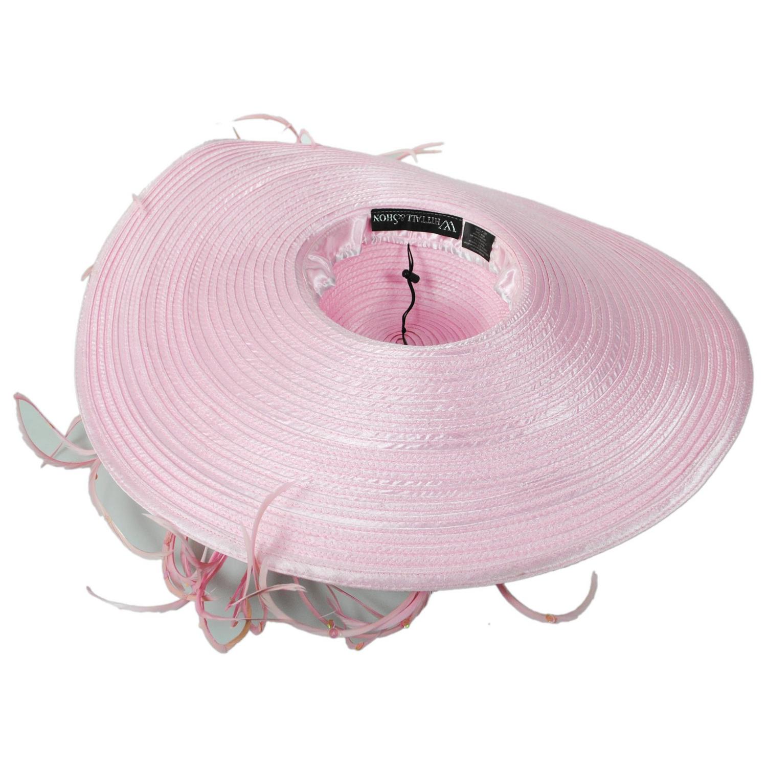 Whittall & Shon | Organza Ruffles Satin Swinger Dress Hat | 124294 | under | PINK