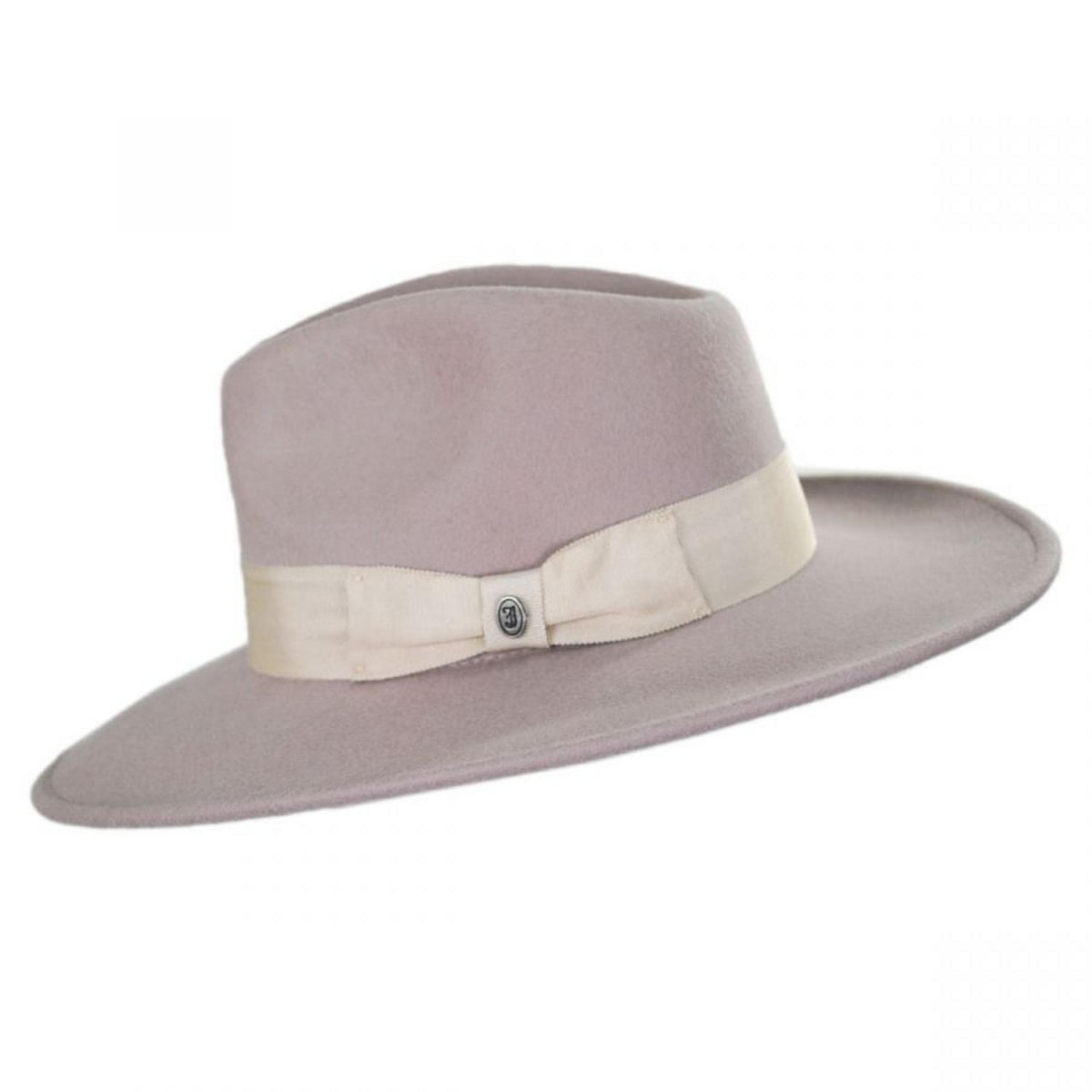 Jaxon Hats | Colorado Ultra Wide Brim Wool Felt Fedora Hat - Stone & Pecan | 135200SP | profile | STONE