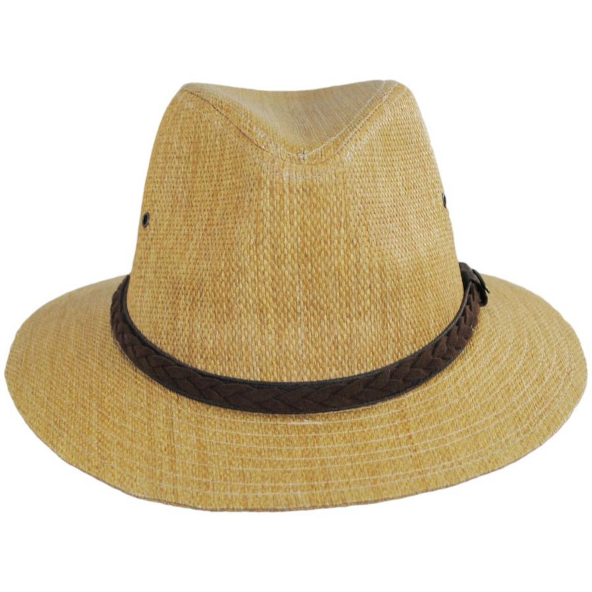 Panama Jack | Seadragon Toyo Straw Safari Fedora Hat | 126079 | front | TEA