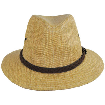 Panama Jack | Seadragon Toyo Straw Safari Fedora Hat | 126079 | front | TEA
