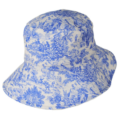Physician Endorsed | Marie Toile Reversible Cotton Bucket Hat | 108710 | lead | WHITE/BLUE