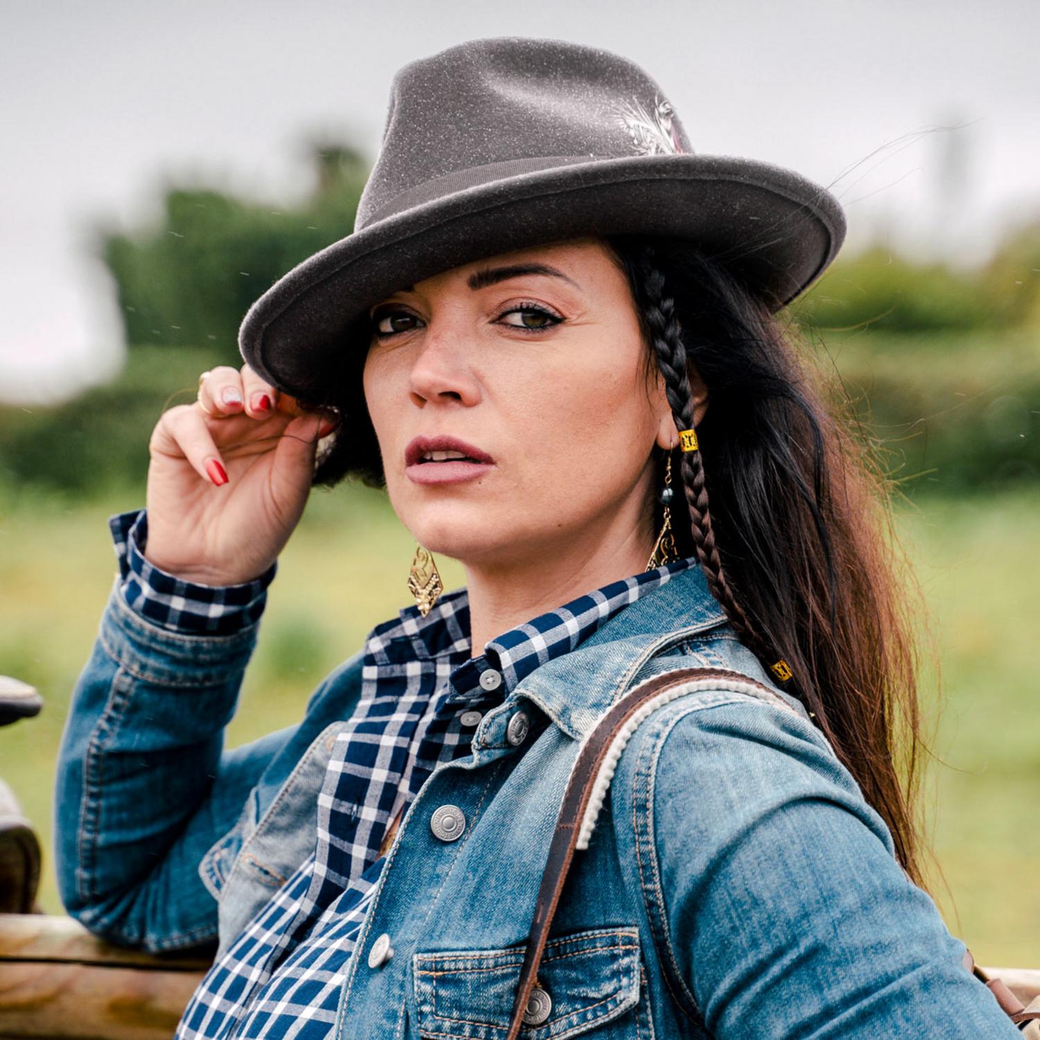 Jaxon Hats | C-Crown Crushable Wool Felt Fedora Hat | 135003 | lsfone | GREY