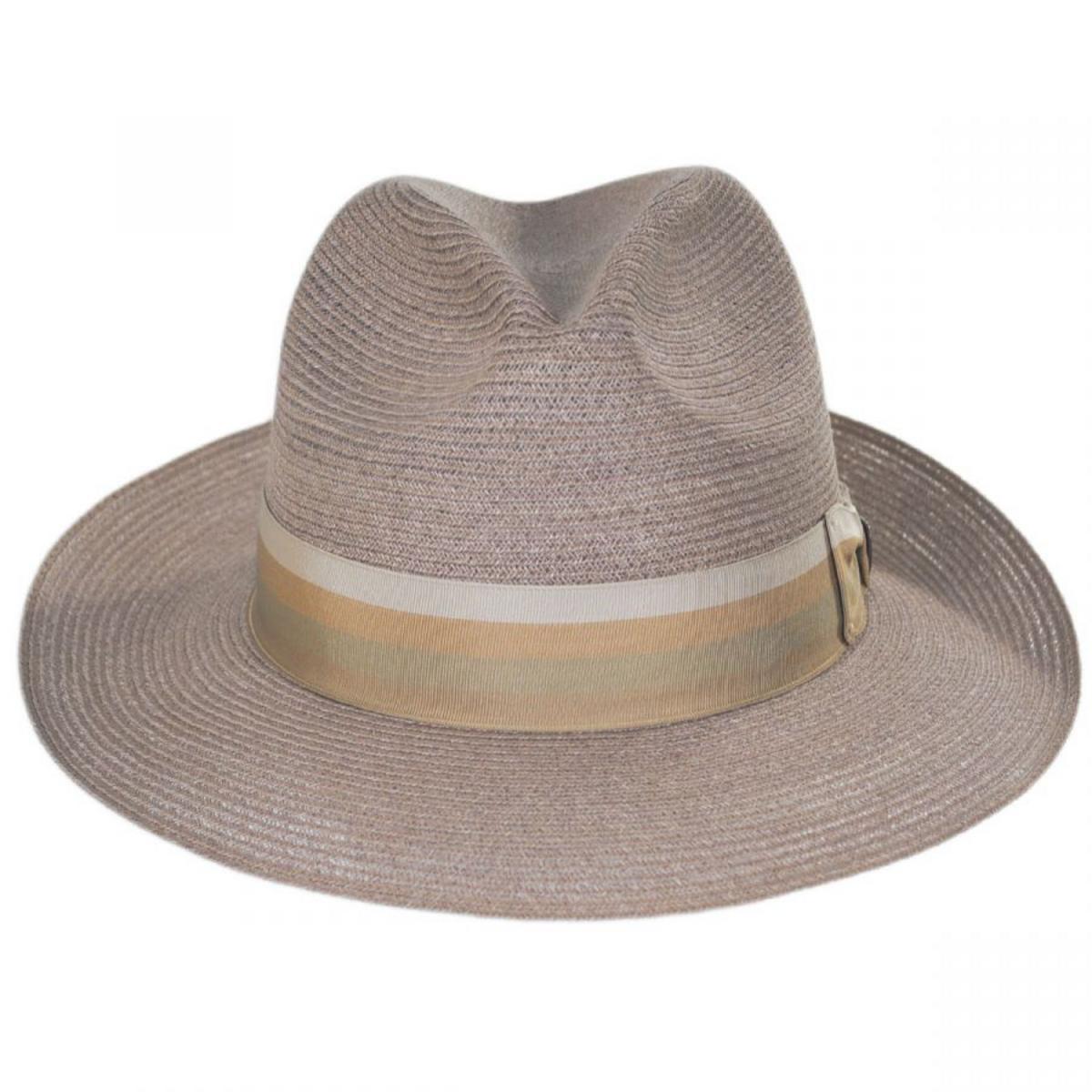 Dobbs | Side Eye Hemp Straw Fedora Hat | 127025 | front | TAUPE