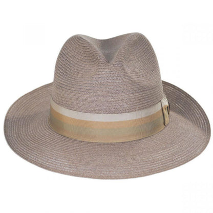 Dobbs | Side Eye Hemp Straw Fedora Hat | 127025 | front | TAUPE