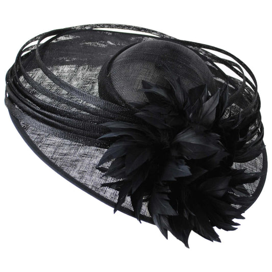 Lily & Taylor | Saturnalia Sinamay Straw Fascinator Hat | 124274 | lead | BLACK