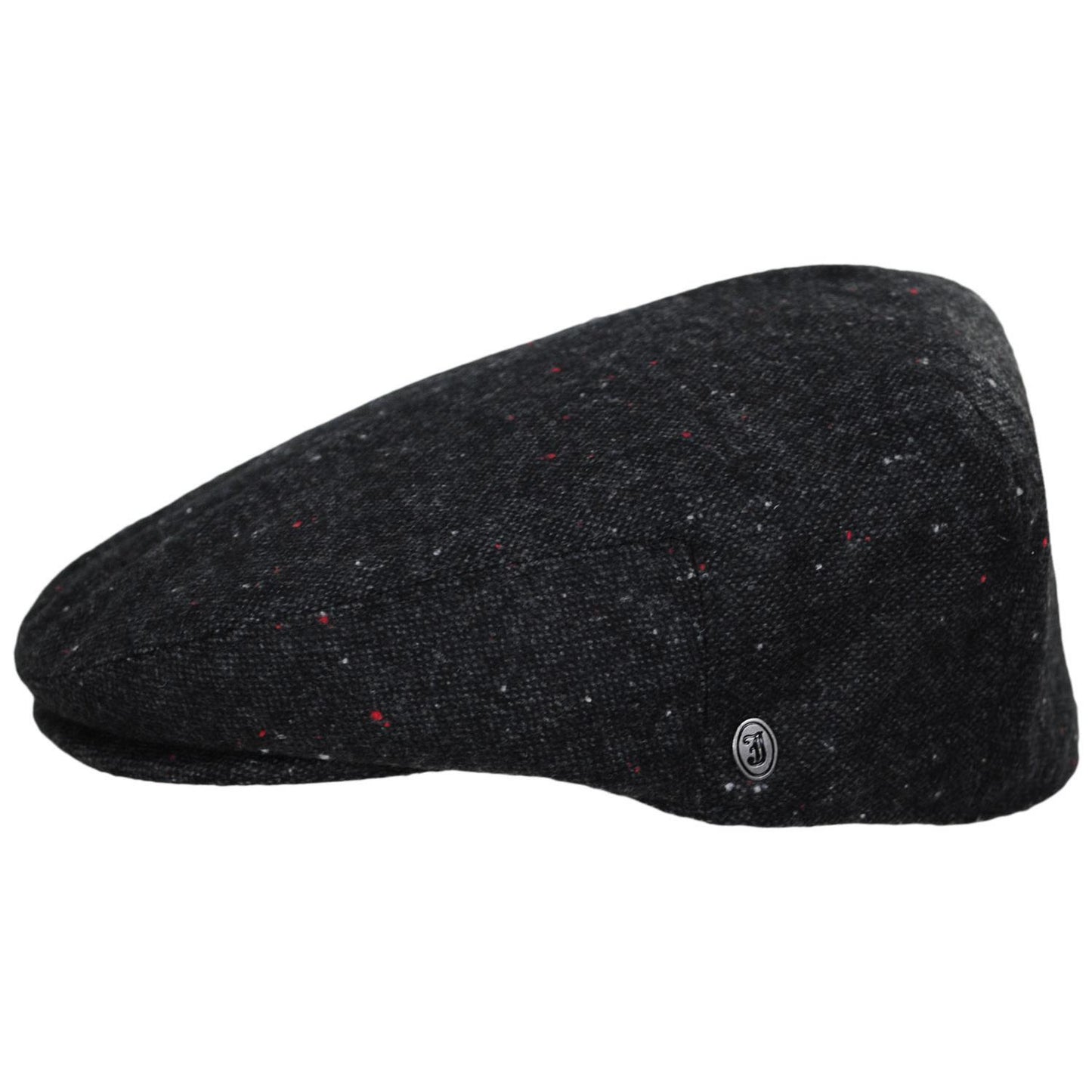 Jaxon Hats | Blackheath Marl Tweed Wool Blend Ivy Cap | 167582 | profile | BLACK