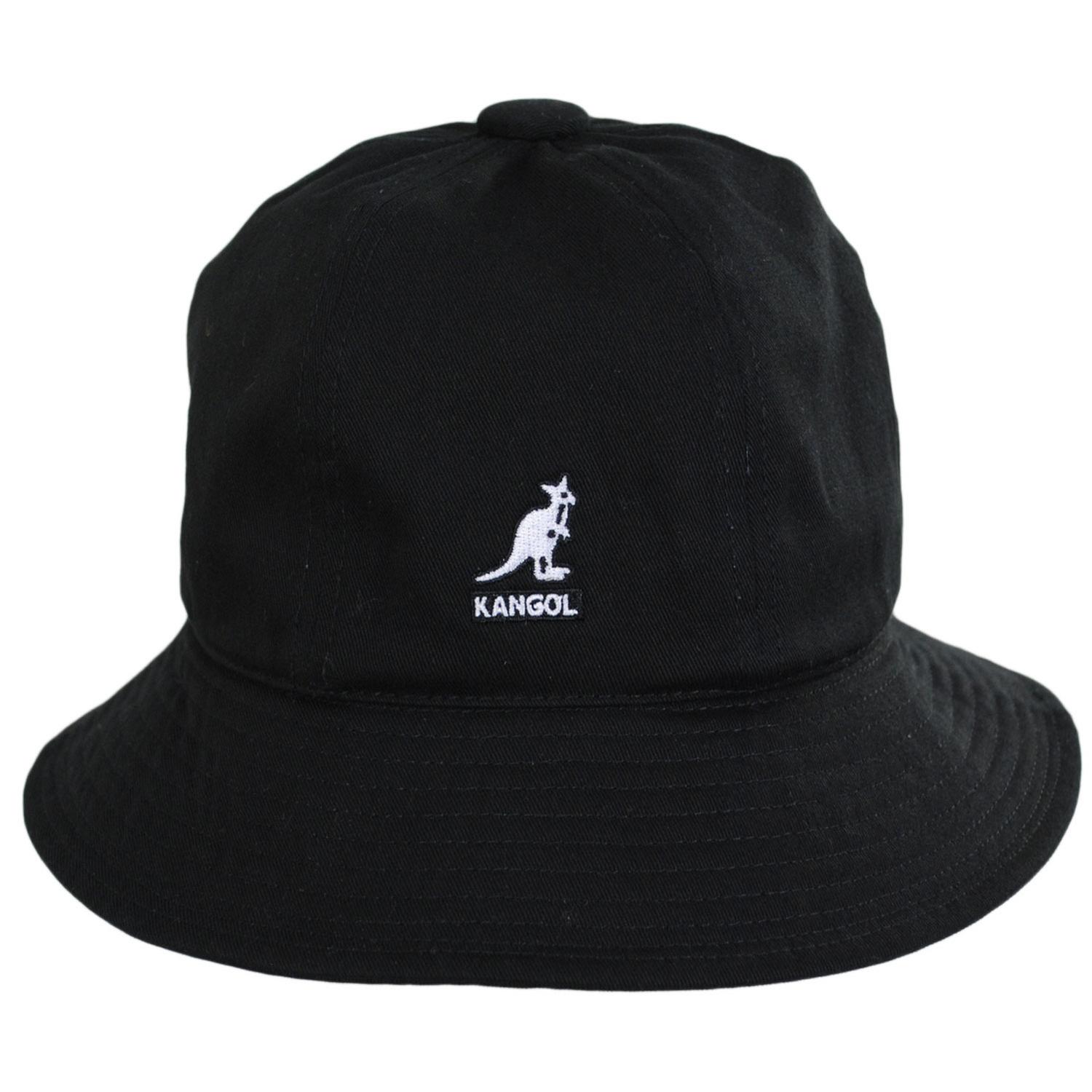 Kangol | Washed Cotton Casual Bucket Hat | 185804 | front | BLACK
