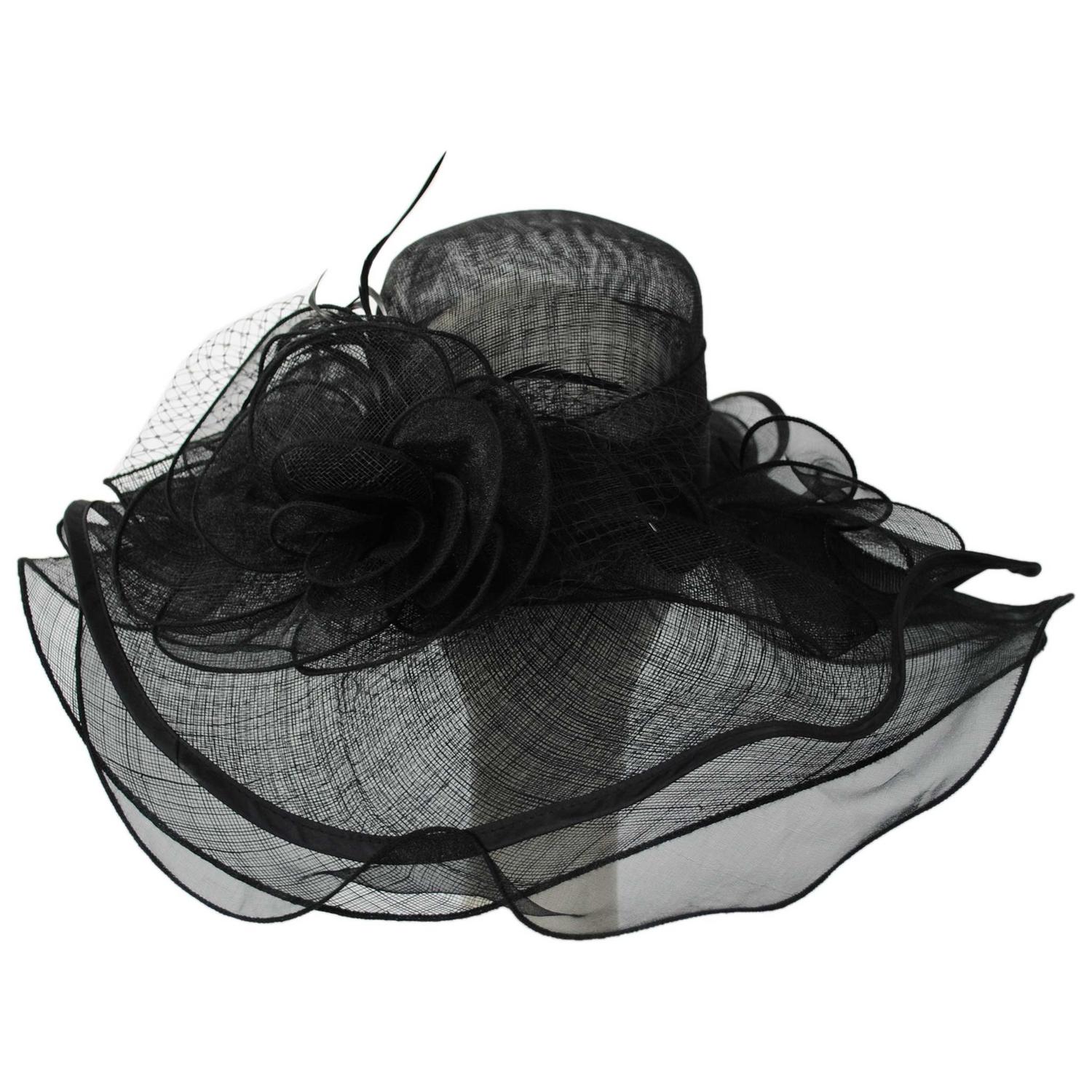 Something Special | Magnolia Sinamay Straw Swinger Hat | 121360 | front | BLACK