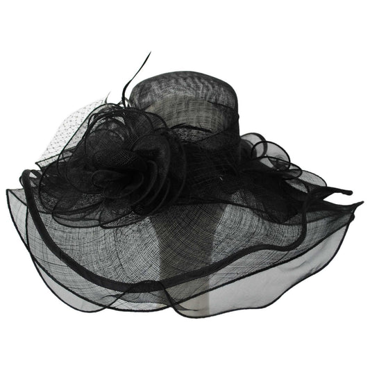 Something Special | Magnolia Sinamay Straw Swinger Hat | 121360 | front | BLACK