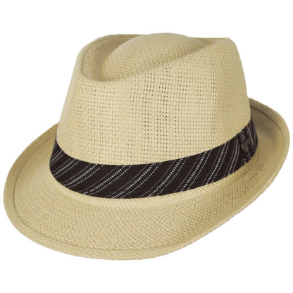 Dorfman Pacific | Stingy Brim Toyo Straw Fedora Hat | 126124 | lead | SAND