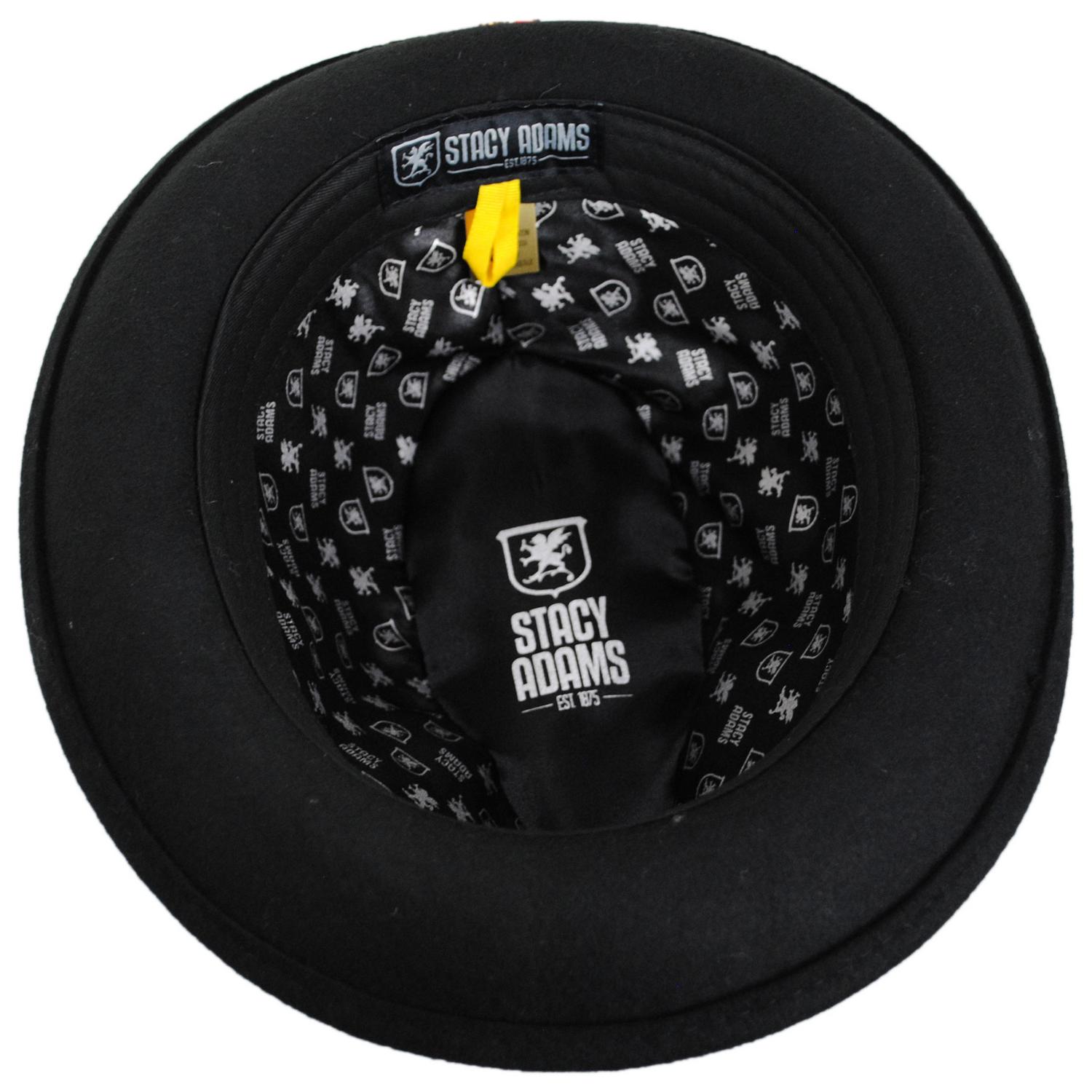 Stacy Adams | Crushable Wool Felt Fedora Hat | 130456 | under | BLACK