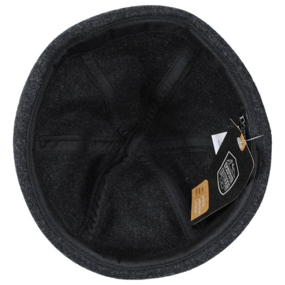 Dorfman Pacific | Melton Wool Blend Skull Cap Beanie Hat | 500048 | under | CHARCOAL