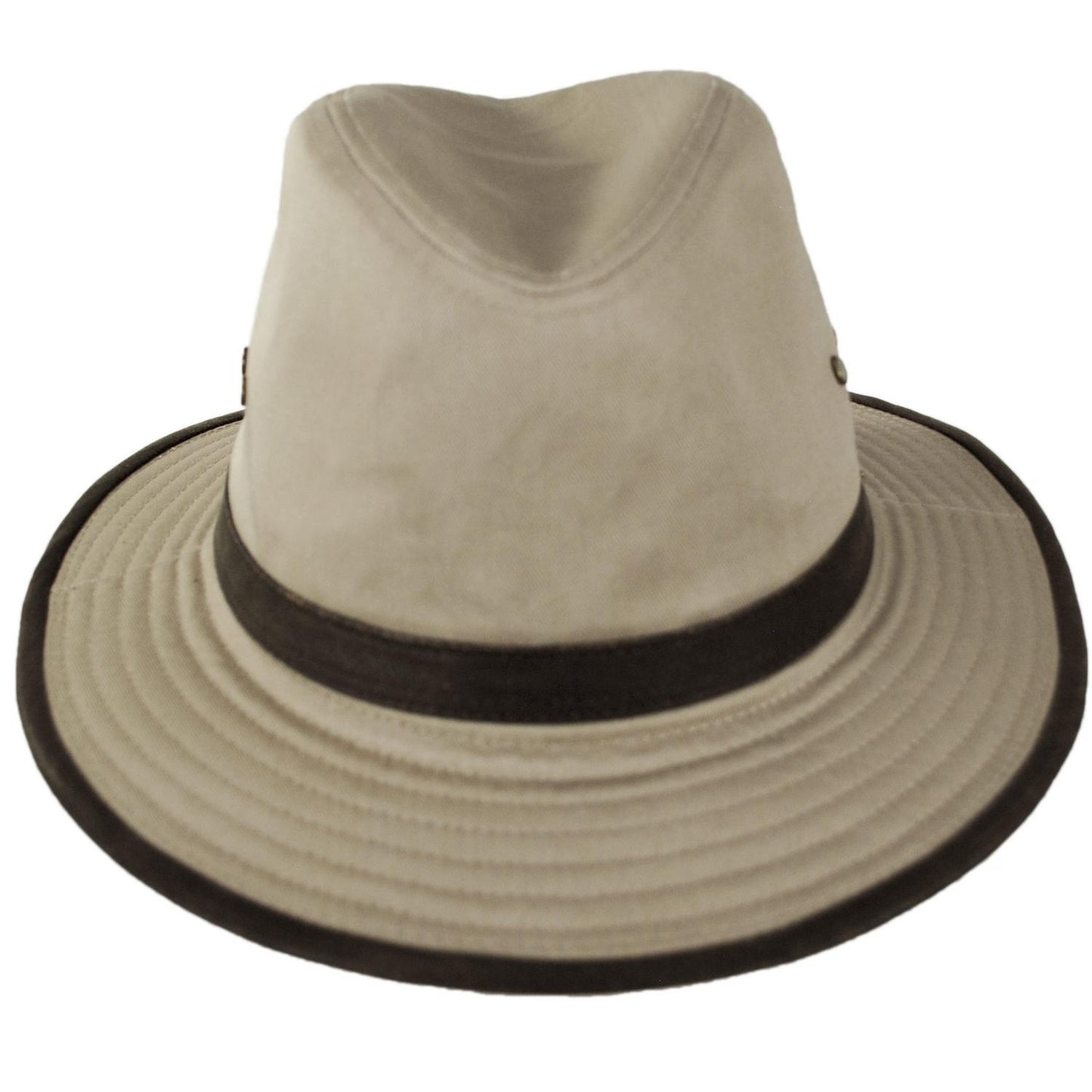 Scala | Maxson Cotton Twill Safari Fedora Hat | 140250 | front | KHAKI