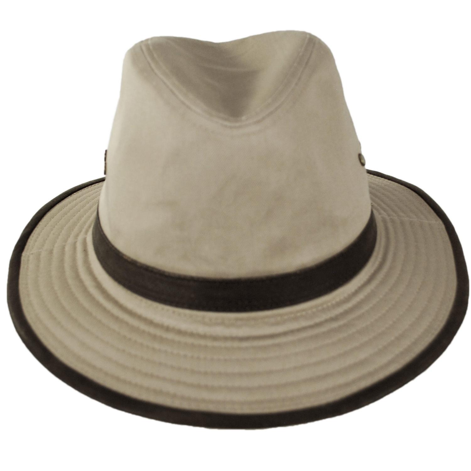 Scala | Maxson Cotton Twill Safari Fedora Hat | 140250 | front | KHAKI