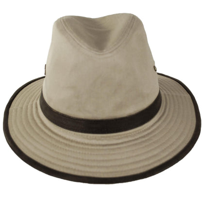 Scala | Maxson Cotton Twill Safari Fedora Hat | 140250 | front | KHAKI