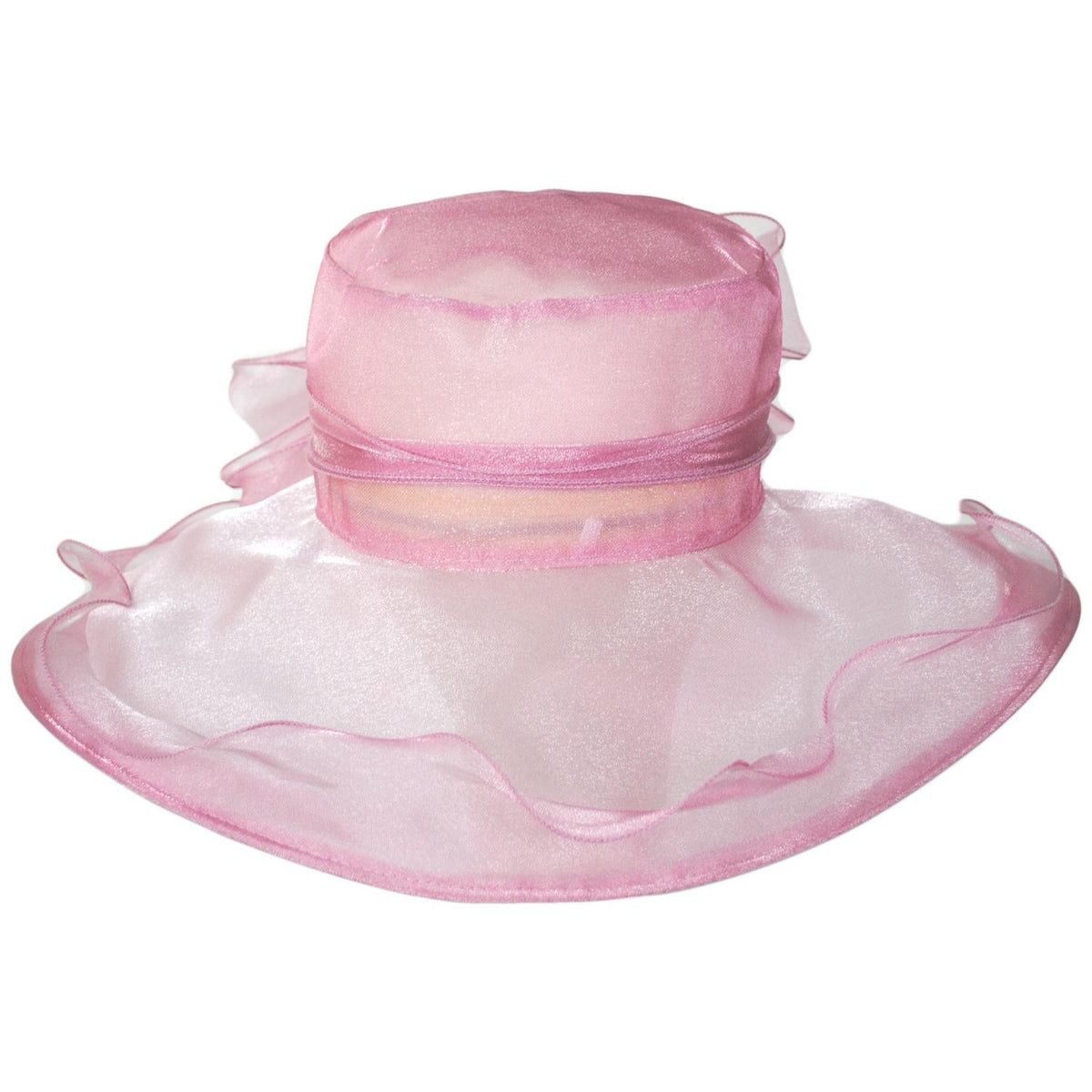 San Diego Hat Company | Organza Pearl Boater Dress Hat | 121052 | front | PINK