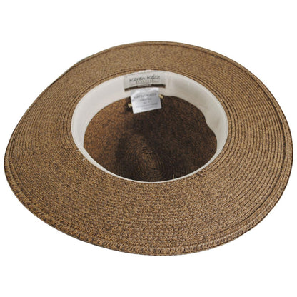 Leopard Band Toyo Straw Safari Fedora Hat