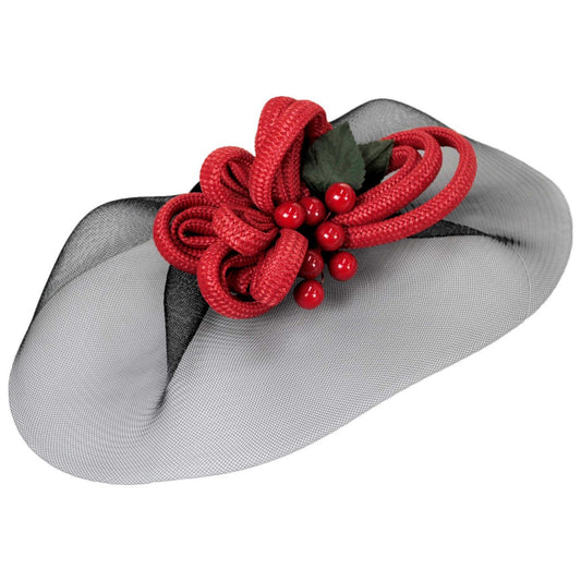 Kathy Jeanne | Cherries Jubilee Fascinator Hat | 122465 | lead | BLACK/RED