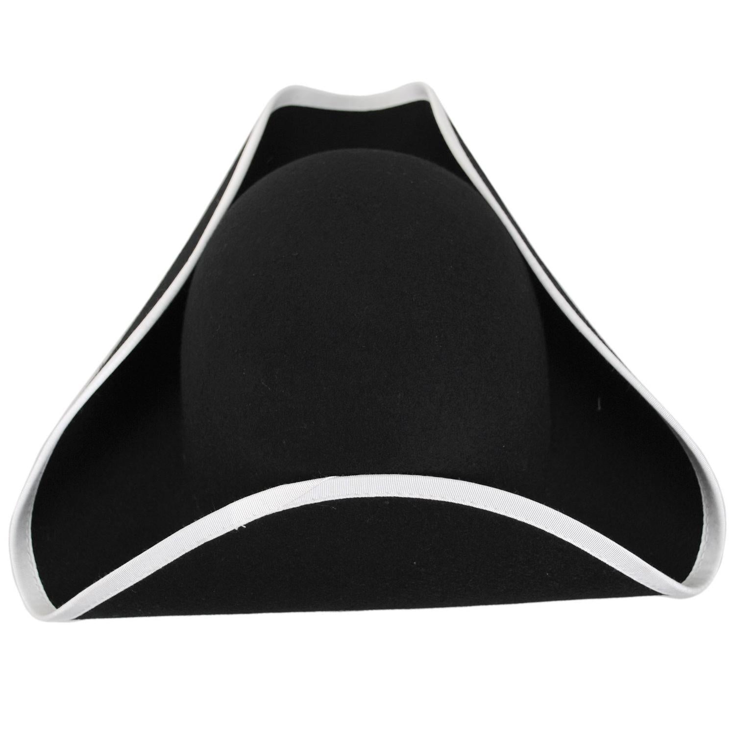Jaxon Hats | Made in the USA - Classics Wool Felt Tricorn Hat | 191720 | top | BLACK