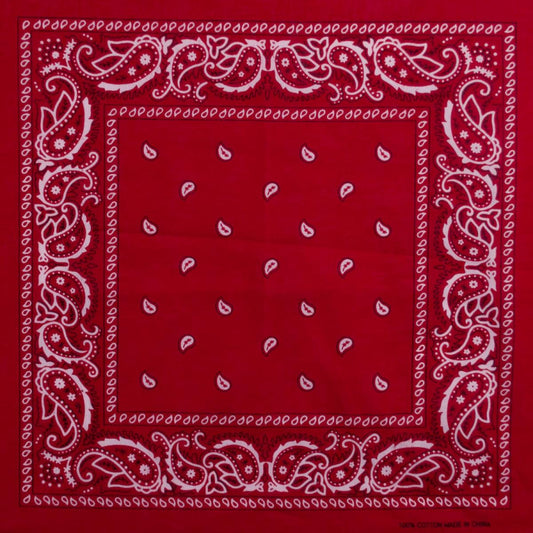 Village Hat Shop | Printed Cotton Bandana - Paisley  | 710700 | lead | RED
