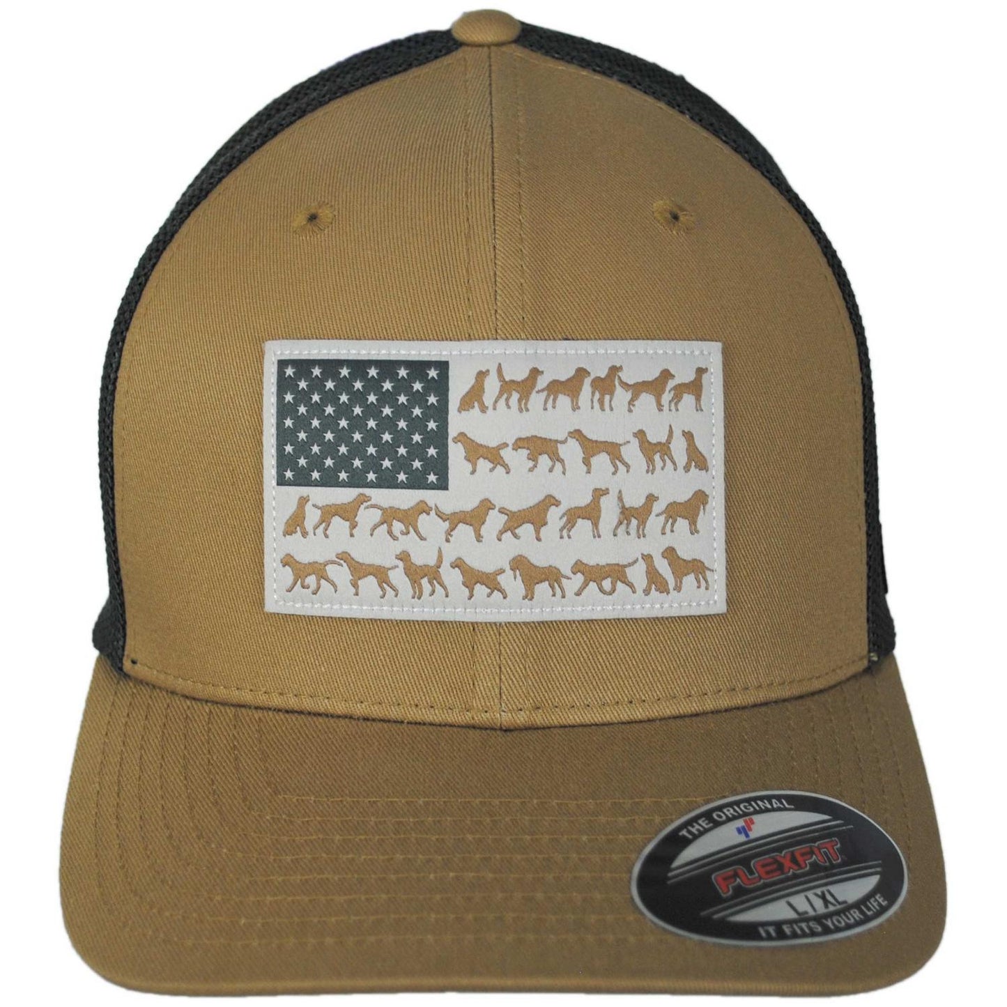 Columbia Sportswear | PHG Canine Flag Cotton & Mesh Flexfit Fitted Baseball Cap | 400089 | front | SAHARA