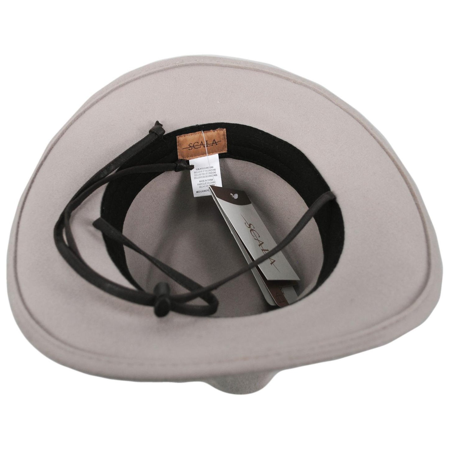 Scala | Sutherland Wool Felt Outback Hat | 130448 | under | CEMENT