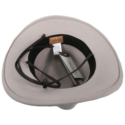 Scala | Sutherland Wool Felt Outback Hat | 130448 | under | CEMENT