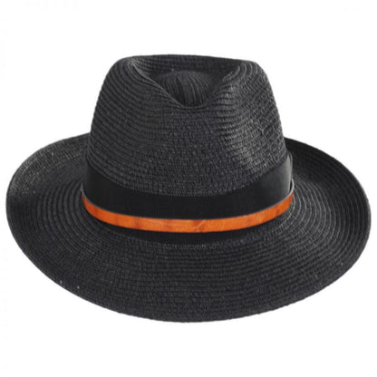 Bailey 1922 | Denney Toyo Straw Blend Fedora Hat | 127854 | front | BLACK