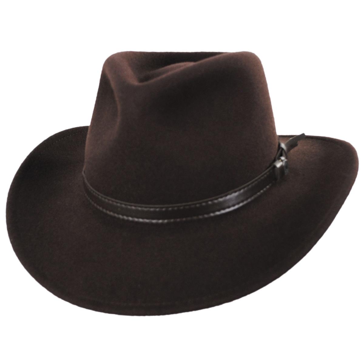 Jaxon Hats | Wholesale Crushable Wool Felt Outback Hat B2B Pre-Pack | B2B135002 | lead | BROWN