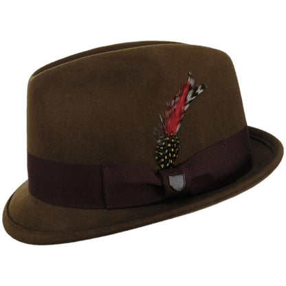 BRIXTON HATS | Gain Wool Felt Fedora Hat | 135600 | profile | COFFEE/CHESTNUT