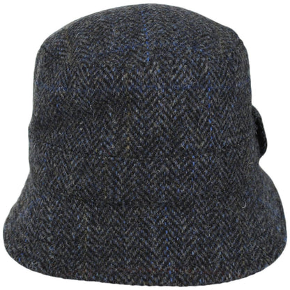 Failsworth | Grouse Harris Tweed Wool Overcheck Herringbone Bucket Hat | 185350 | front | GRAY