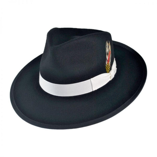 Jaxon Hats | Made in the USA - Classics Zoot Wool Felt Fedora Hat | 131300 | lead | BLACK