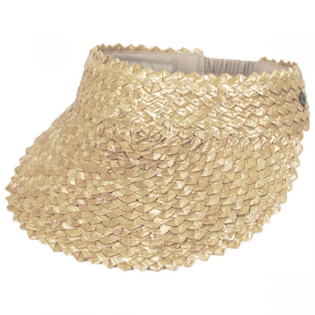 Hemlock Hat Co. | Capri Wheat Straw Visor | 195950 | lead | BLONDE