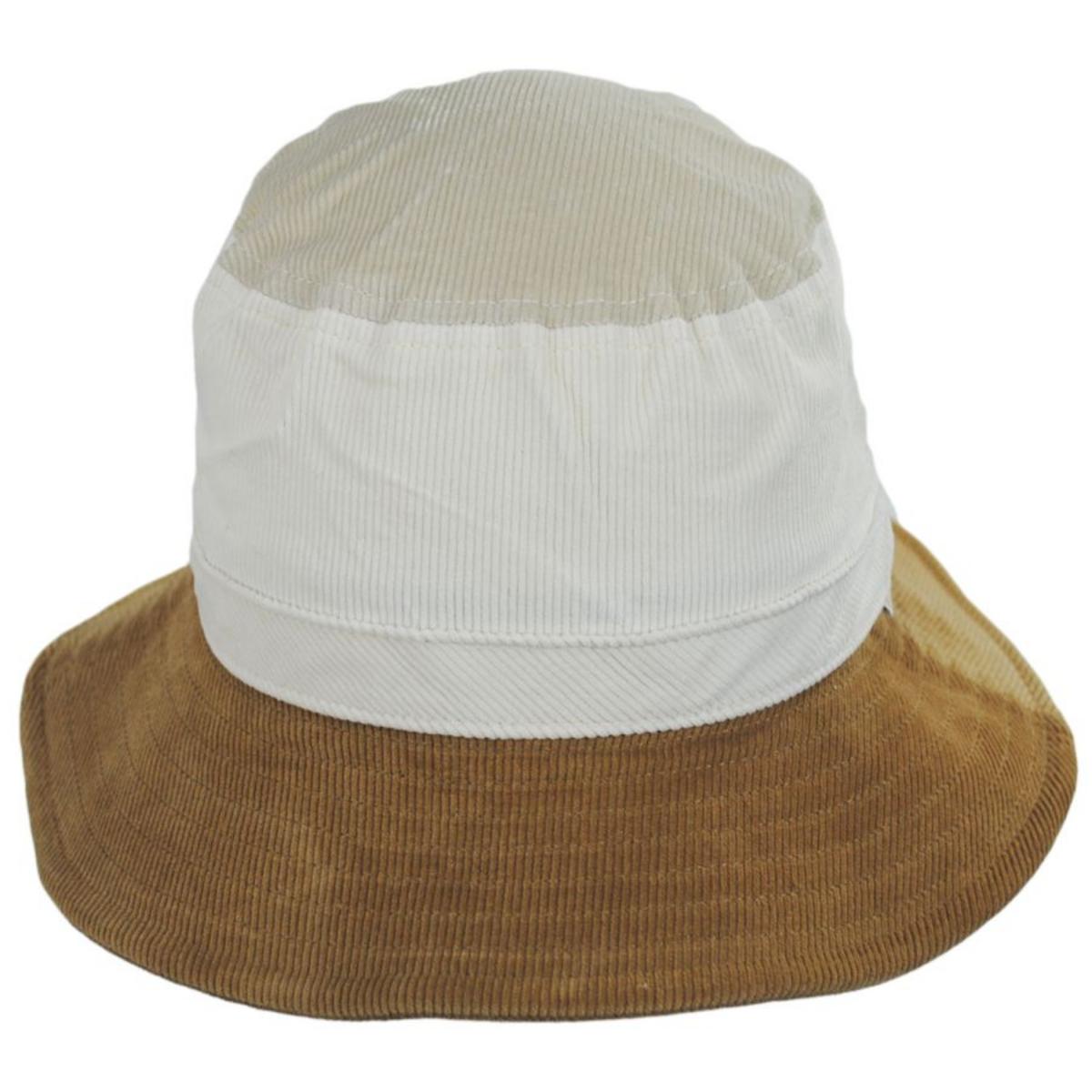 BRIXTON HATS | Petra Cotton Corduroy Packable Bucket Hat - FW22 | 185523FW22 | front | DOVE/VANILLA
