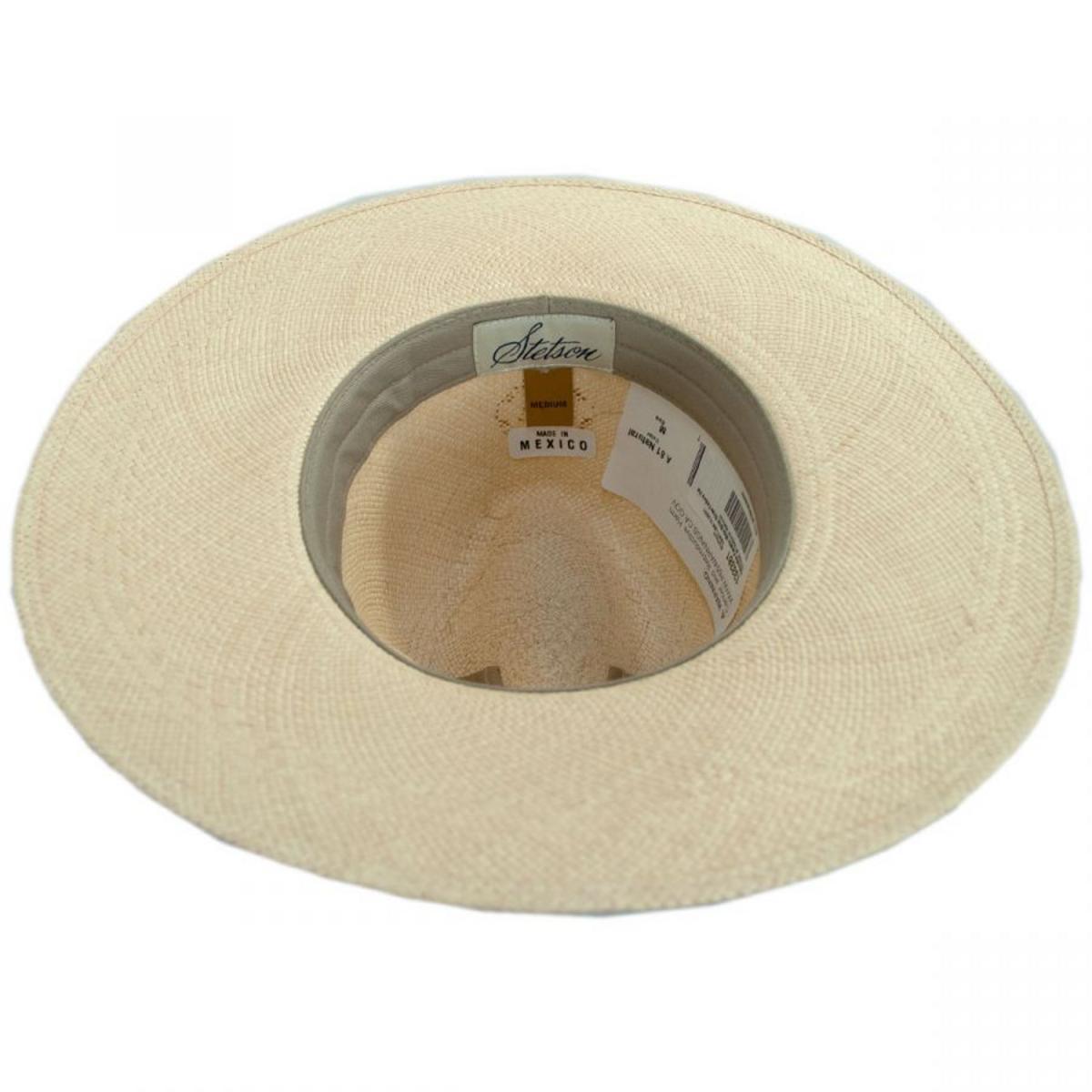 Stetson | Naturalist Wide Brim Panama Straw Fedora Hat | 127006 | under | NATURAL
