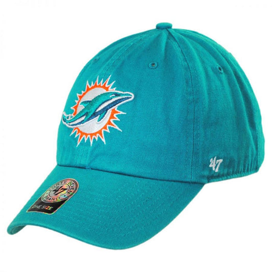 47 Brand | Miami Dolphins NFL Clean Up Strapback Baseball Cap Dad Hat | 203870 | lead | AQUA